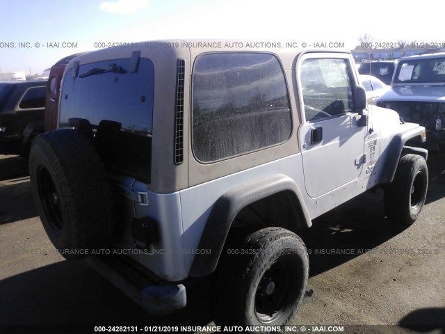 1J4FA49S03P346249 - 2003 JEEP WRANGLER / TJ SPORT SILVER photo 4