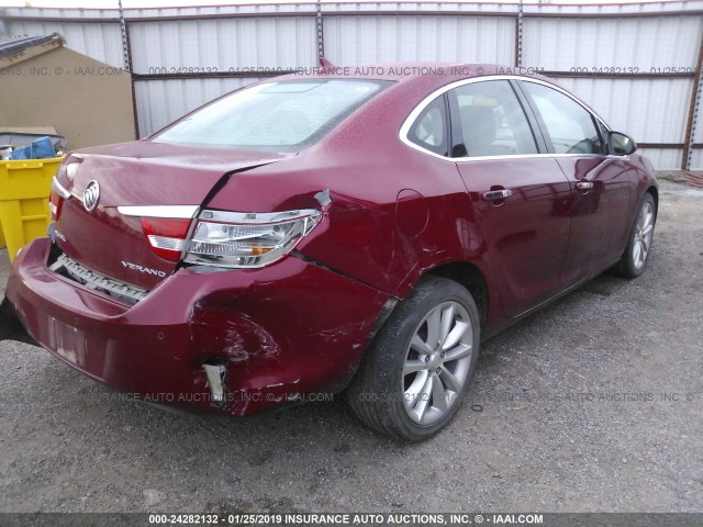 1G4PR5SK9E4192207 - 2014 BUICK VERANO CONVENIENCE RED photo 4