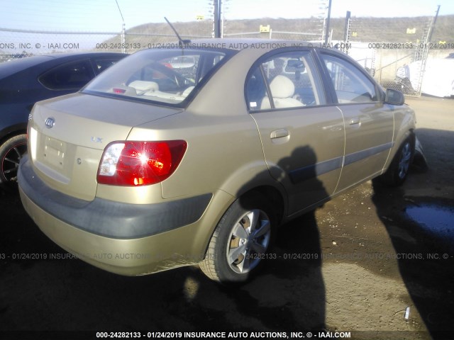 KNADE223496524510 - 2009 KIA RIO LX/SX GOLD photo 4