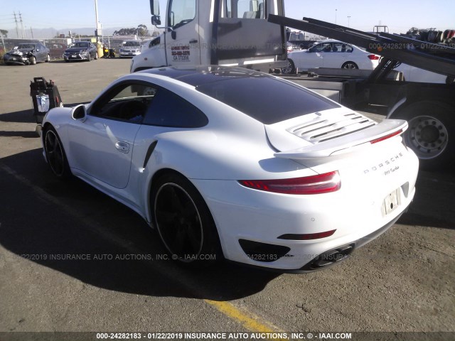 WP0AD2A91FS166932 - 2015 PORSCHE 911 TURBO/TURBO S WHITE photo 3