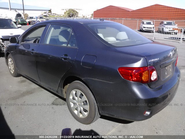 1NXBU40E69Z150437 - 2009 TOYOTA COROLLA S/LE/XLE GRAY photo 3