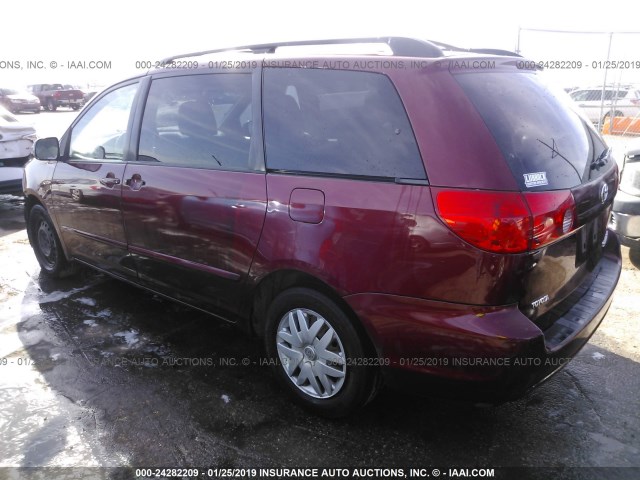 5TDZK23C69S284229 - 2009 TOYOTA SIENNA CE/LE MAROON photo 3