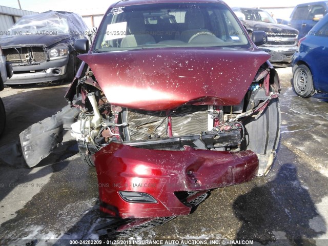 5TDZK23C69S284229 - 2009 TOYOTA SIENNA CE/LE MAROON photo 6