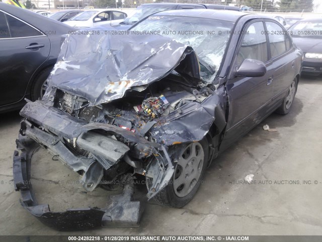 KMHDN45D12U463701 - 2002 HYUNDAI ELANTRA GLS/GT GRAY photo 2