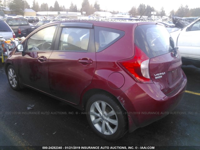 3N1CE2CP2EL354599 - 2014 NISSAN VERSA NOTE S/S PLUS/SV/SL RED photo 3