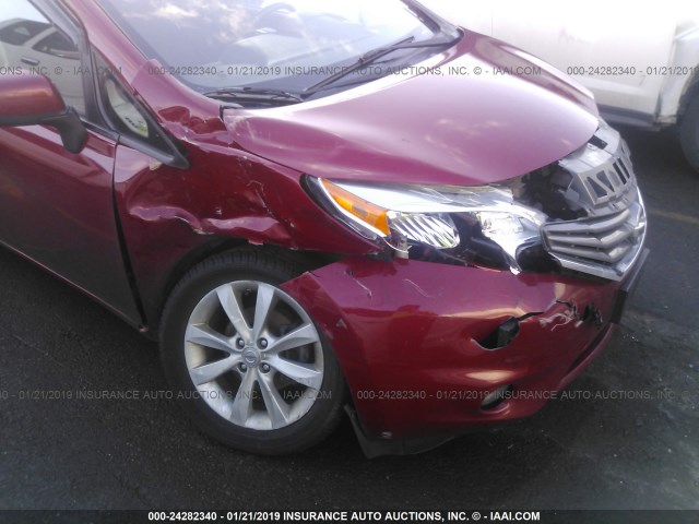 3N1CE2CP2EL354599 - 2014 NISSAN VERSA NOTE S/S PLUS/SV/SL RED photo 6