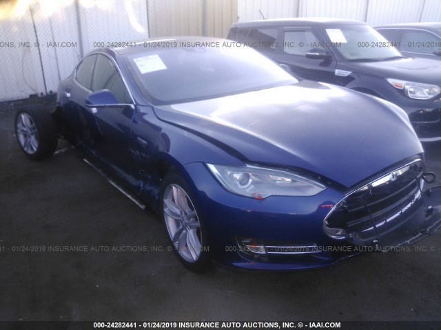 5YJSA1E12FF117098 - 2015 TESLA MODEL S BLUE photo 1