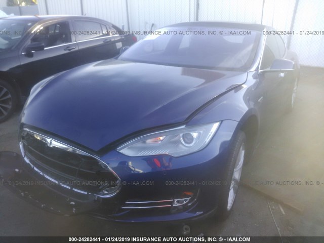 5YJSA1E12FF117098 - 2015 TESLA MODEL S BLUE photo 2