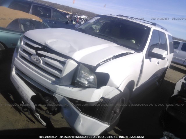1FMFU20599EB06500 - 2009 FORD EXPEDITION LIMITED WHITE photo 2
