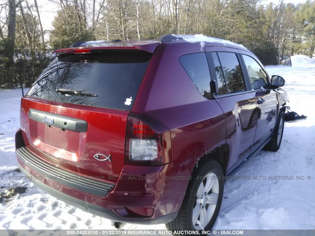 1C4NJDBBXFD366879 - 2015 JEEP COMPASS SPORT RED photo 4