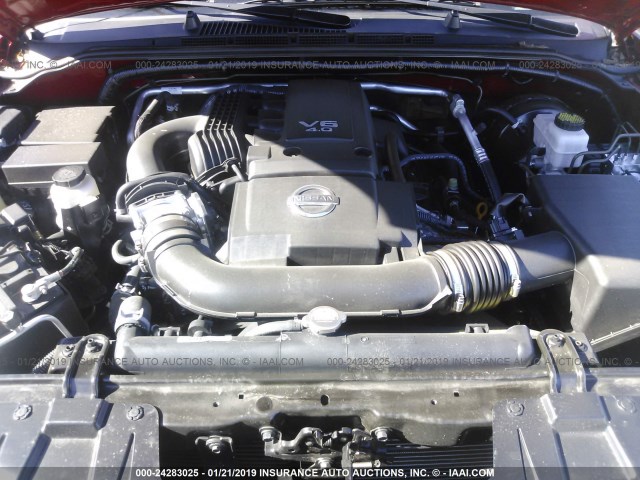 1N6AD0EV6KN706342 - 2019 NISSAN FRONTIER BURGUNDY photo 10