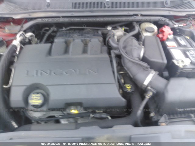 1LNHM93R79G605218 - 2009 LINCOLN MKS RED photo 10