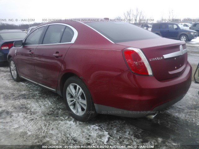 1LNHM93R79G605218 - 2009 LINCOLN MKS RED photo 3