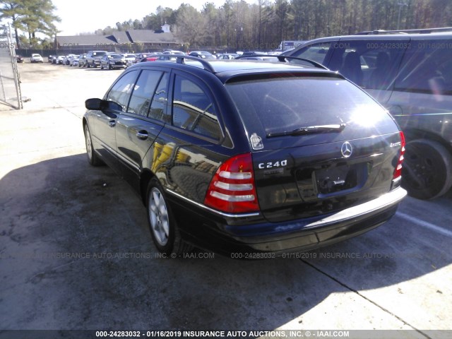 WDBRH81JX4F468616 - 2004 MERCEDES-BENZ C 240 SPORTWAGON 4MATIC BLACK photo 3