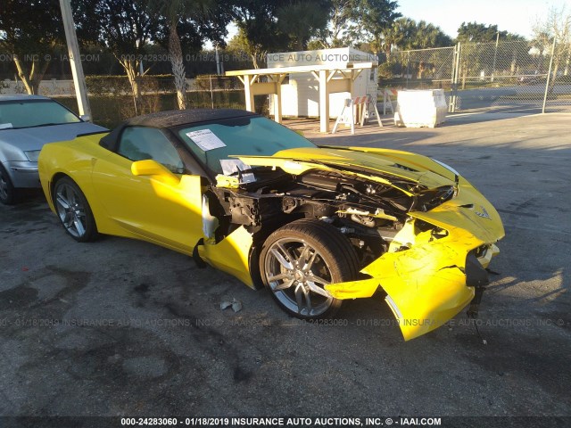 1G1YF3D75K5109935 - 2019 CHEVROLET CORVETTE STINGRAY/3LT YELLOW photo 1