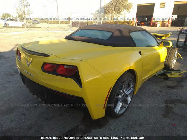 1G1YF3D75K5109935 - 2019 CHEVROLET CORVETTE STINGRAY/3LT YELLOW photo 4