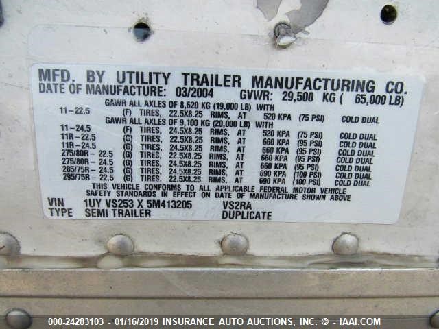 1UYVS253X5M413205 - 2005 UTILITY TRAILER MFG REEFER  Unknown photo 7