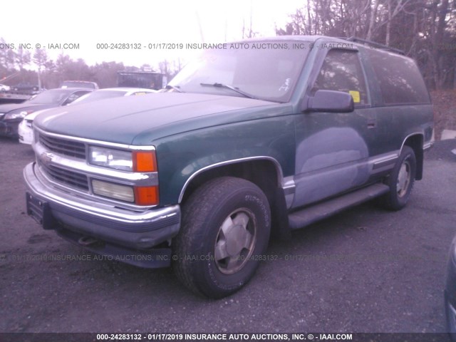 3GNEK18R5VG154593 - 1997 CHEVROLET TAHOE K1500 GREEN photo 2