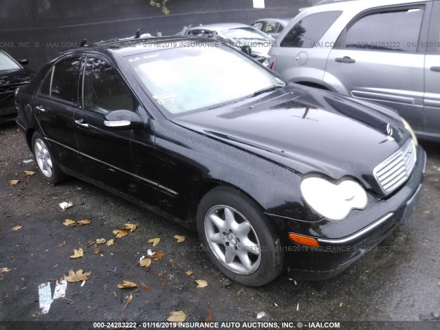 WDBRF61J44E016211 - 2004 MERCEDES-BENZ C 240 BLACK photo 1