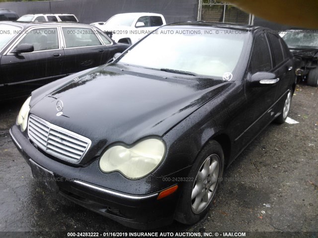 WDBRF61J44E016211 - 2004 MERCEDES-BENZ C 240 BLACK photo 2