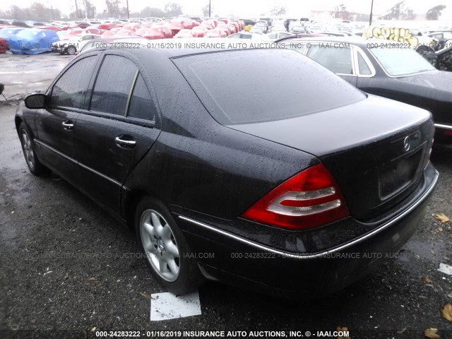 WDBRF61J44E016211 - 2004 MERCEDES-BENZ C 240 BLACK photo 3