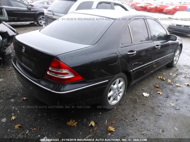 WDBRF61J44E016211 - 2004 MERCEDES-BENZ C 240 BLACK photo 4