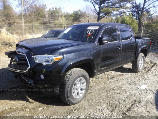 3TMAZ5CN1JM064903 - 2018 TOYOTA TACOMA BLACK photo 2