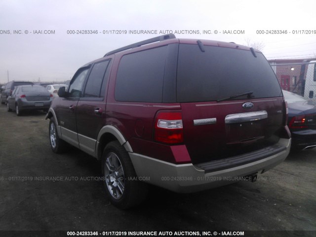 1FMFU18597LA24922 - 2007 FORD EXPEDITION EDDIE BAUER BURGUNDY photo 3