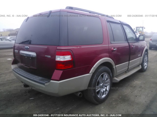 1FMFU18597LA24922 - 2007 FORD EXPEDITION EDDIE BAUER BURGUNDY photo 4