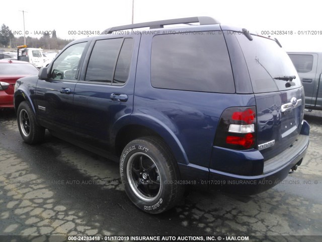 1FMEU73E28UA15402 - 2008 FORD EXPLORER XLT BLUE photo 3