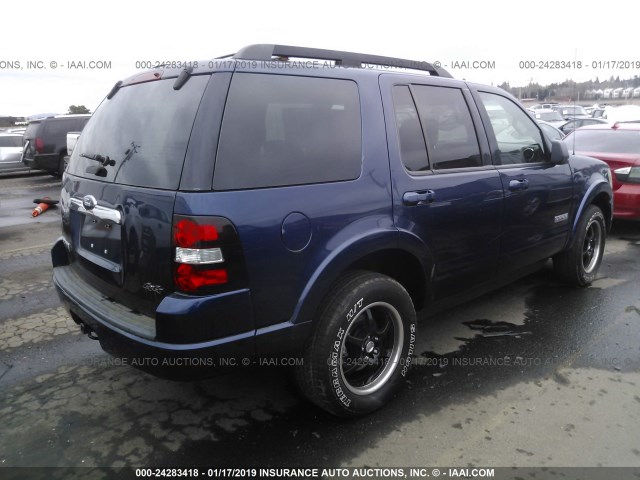 1FMEU73E28UA15402 - 2008 FORD EXPLORER XLT BLUE photo 4