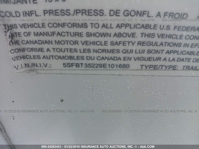 5SFBT35229E101680 - 2009 HEARTLAND 32QBSS  白色 照片 9