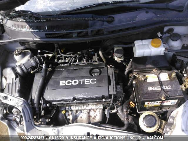 KL1TD5DE0AB077808 - 2010 CHEVROLET AVEO LS/LT ვერცხლისფერი ფოტო 10