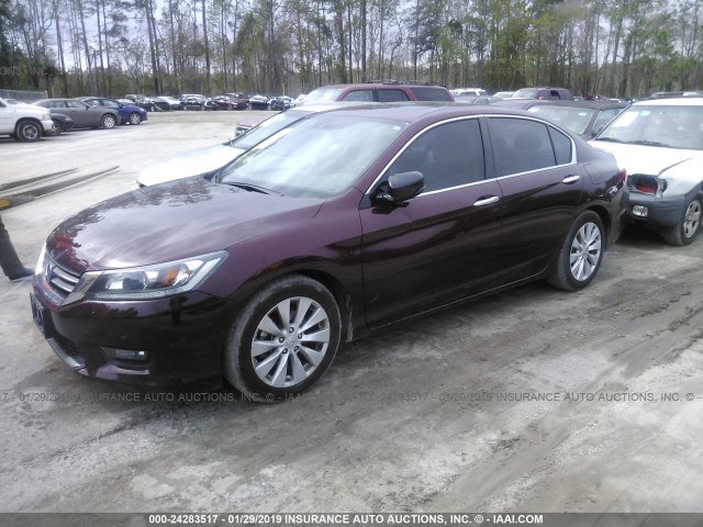 1HGCR2F83FA158445 - 2015 HONDA ACCORD EXL PURPLE photo 2