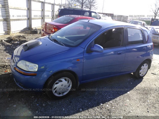 KL1TD62635B485047 - 2005 CHEVROLET AVEO LS BLUE photo 2