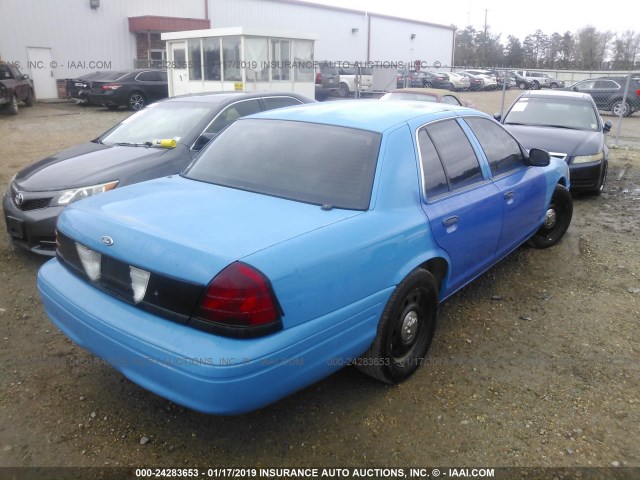 2FAFP71V78X149811 - 2008 FORD CROWN VICTORIA POLICE INTERCEPTOR BLUE photo 4