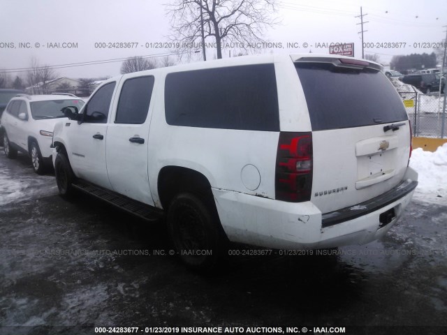 3GNGK26K57G238095 - 2007 CHEVROLET SUBURBAN K2500 WHITE photo 3