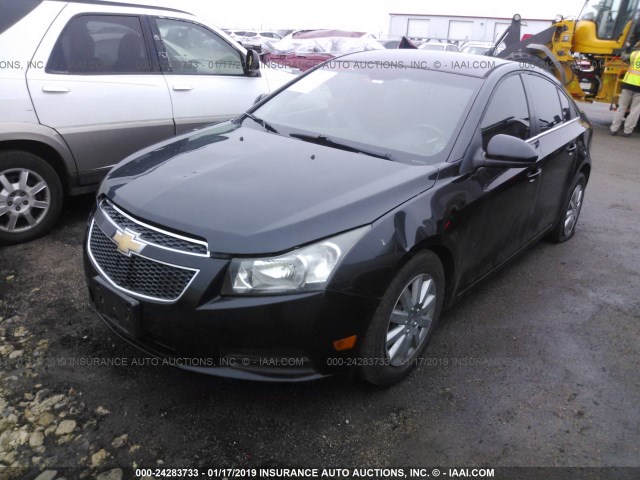 1G1PF5S98B7117270 - 2011 CHEVROLET CRUZE BLACK photo 2