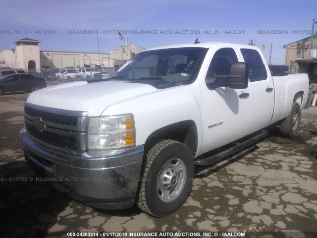 1GC1CVC8XEF115154 - 2014 CHEVROLET SILVERADO C2500 HEAVY DUTY WHITE photo 2