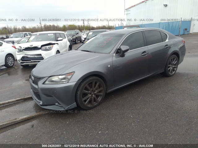 JTHBE1BL7D5015612 - 2013 LEXUS GS GRAY photo 2