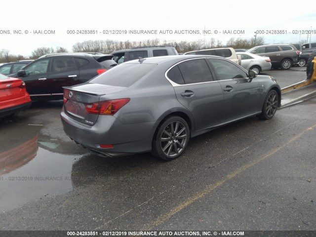 JTHBE1BL7D5015612 - 2013 LEXUS GS GRAY photo 4