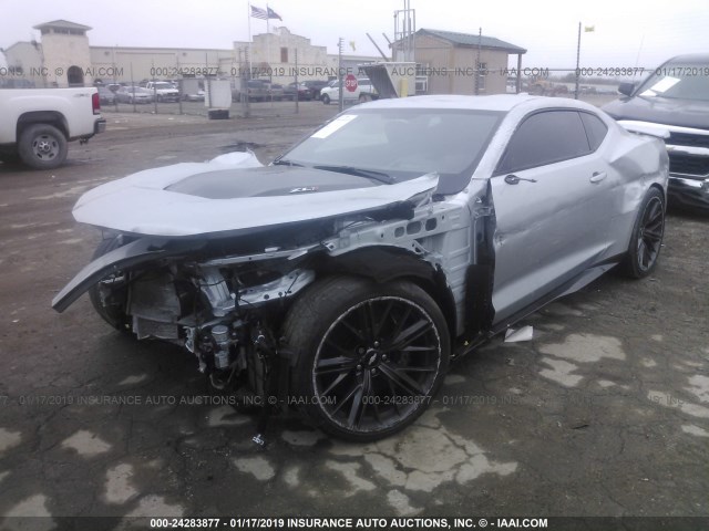 1G1FK1R61J0126069 - 2018 CHEVROLET CAMARO ZL1 SILVER photo 2