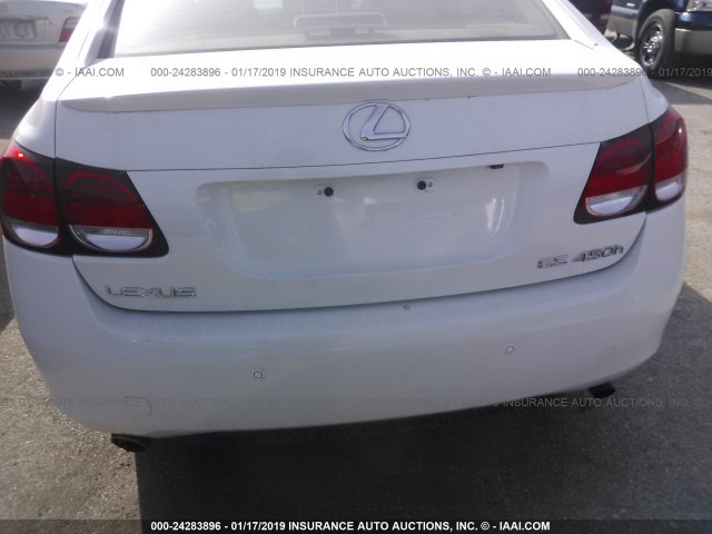 JTHBC96S375004911 - 2007 LEXUS GS 450H WHITE photo 6