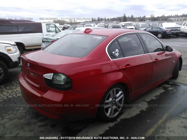 WBAVB33576PS15168 - 2006 BMW 330 I RED photo 4