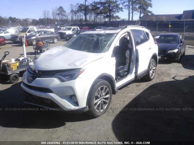 2T3YFREV0GW260480 - 2016 TOYOTA RAV4 LIMITED WHITE photo 2