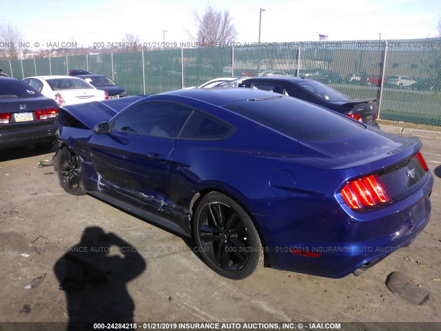 1FA6P8TH4G5263830 - 2016 FORD MUSTANG BLUE photo 3