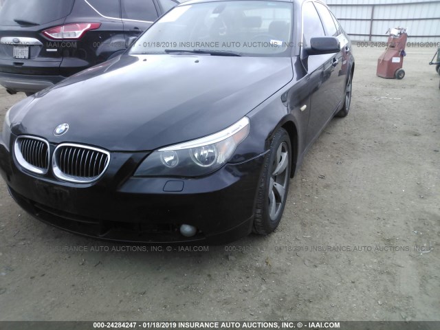 WBANE53526CK90595 - 2006 BMW 525 I BLACK photo 6