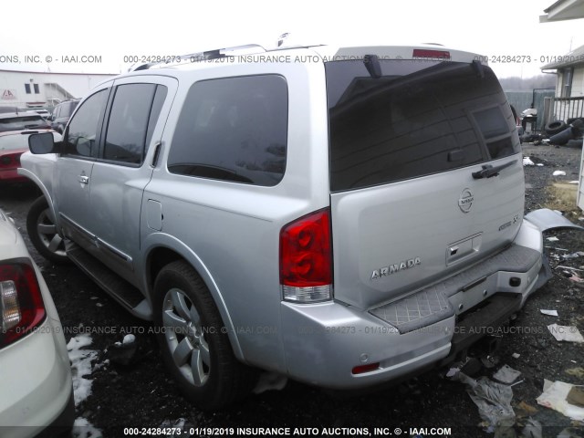 5N1BA0ND6BN600766 - 2011 NISSAN ARMADA SV/SL/PLATINUM SILVER photo 3