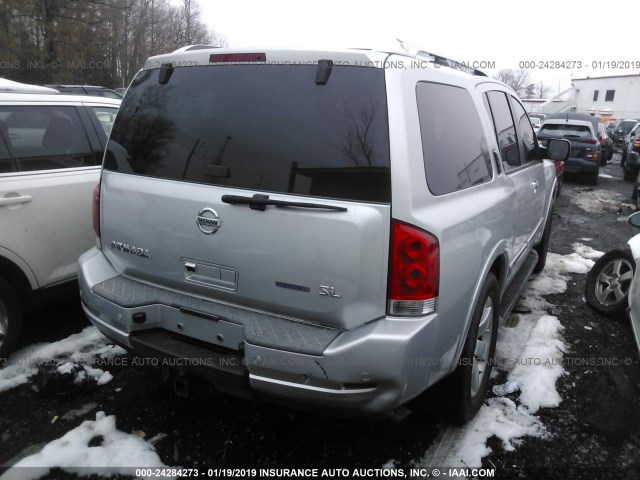 5N1BA0ND6BN600766 - 2011 NISSAN ARMADA SV/SL/PLATINUM SILVER photo 4