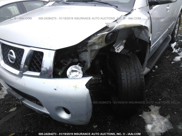 5N1BA0ND6BN600766 - 2011 NISSAN ARMADA SV/SL/PLATINUM SILVER photo 6